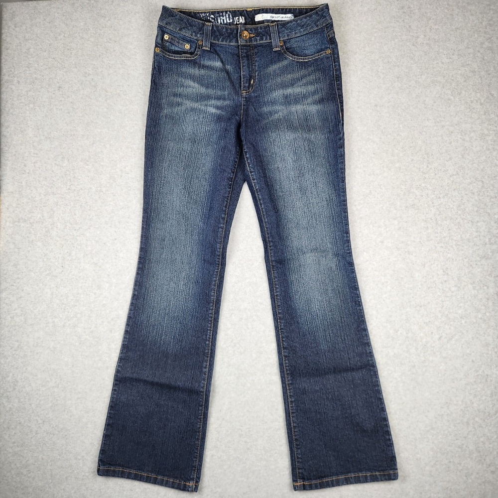DKNY Bootcut Jeans‎ Women's Size 10R Distressed Mid Rise Stretch Denim Y2K